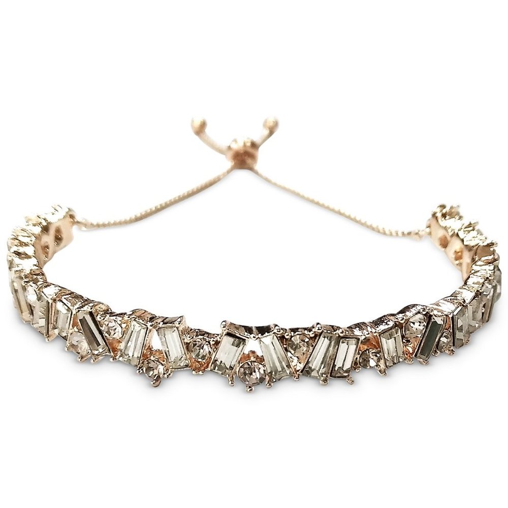 INC Crystal Baguette Slider Bracelet